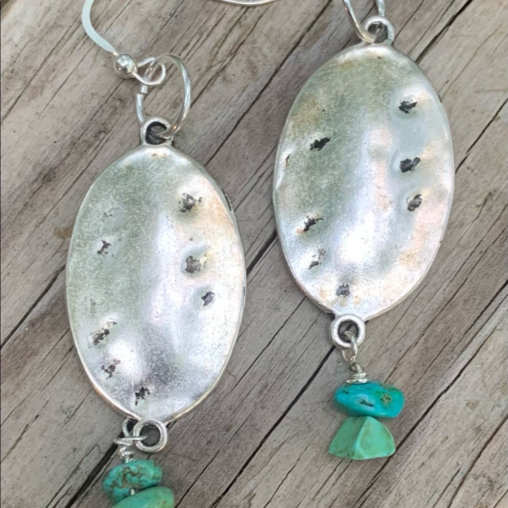 Turquoise Silver Plt. Disk with All wire is SS - Picture 6 of 6